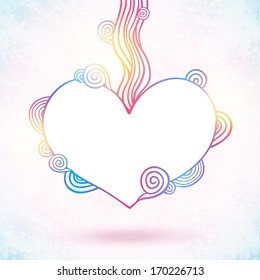 Doodle heart. Happy Valentines day vector illustration