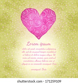Doodle heart. Happy Valentine's day vector illustration