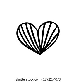 Doodle heart for the holiday of valentine's day. Abstract heart for postcards, decoration, web, print. Hand-drawn.