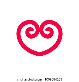 Doodle heart icon illustration
