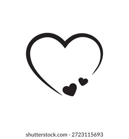 Ilustración vectorial de icono de corazón Doodle, perfecta para diseños románticos, tarjetas de San Valentín, invitaciones de boda, carteles con temas de amor, tarjetas de felicitación y obras de arte juguetonas o caprichosas.