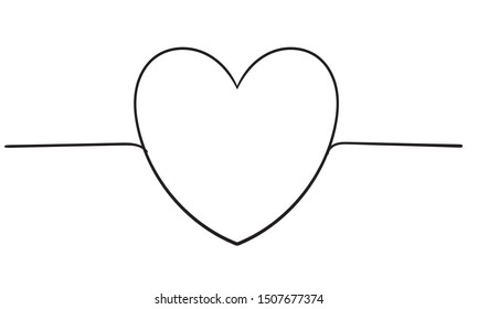 doodle heart illustration vector line art style