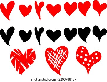 Doodle heart love draw sketch illustration vector