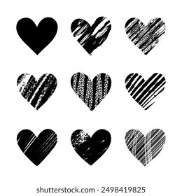 Doodle heart, love symbol icon