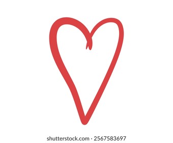 Doodle heart. Love symbol. Isolated vector element for valentines day design