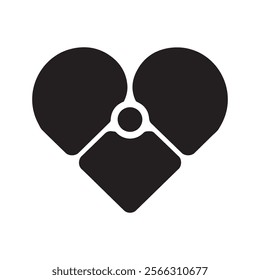 Doodle Heart, Open Heart black and white outline vector ,Heart silhouette, Love sign