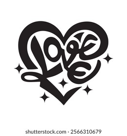 Doodle Heart, Open Heart black and white outline vector ,Heart silhouette, Love sign