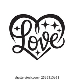 Doodle Heart, Open Heart black and white outline vector ,Heart silhouette, Love sign