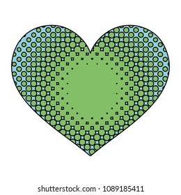 doodle heart with points design symbol of love