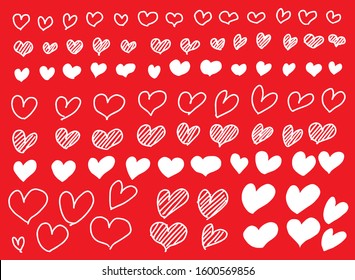 Doodle heart set for Valentine