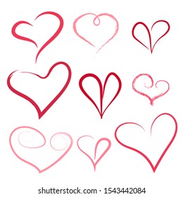 Doodle heart set. Vector illustration