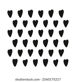 Doodle heart silhouette pattern for valentine day cards and design. Hand drawn love shape ornament.