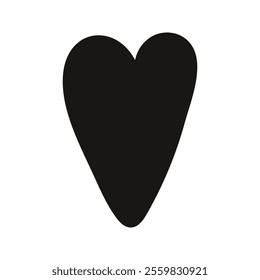 Doodle heart silhouette for valentine day cards and design. Hand drawn geometric love shape illustration.