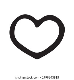 Doodle heart. Simple single line element. Vector illustration
