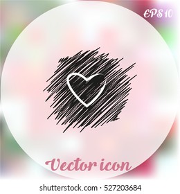 Doodle heart. Sketch heart. Pencil scribble random drawing with a heart