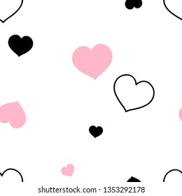 Doodle heart small-scaled vector seamless background. Simple cute romantic pattern. Perfect for baby girlish design, kids fashion fabric prints, bedding and sleepwear.