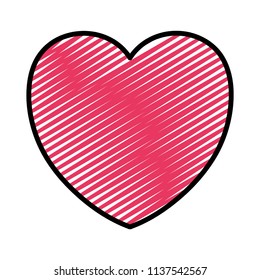 doodle heart symbol of love and passion design