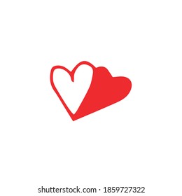 Doodle heart for Valentine Day. Hand drawn style. Vector illustration