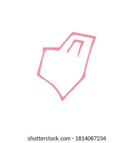 Doodle heart for Valentine's Day. Hand drawn style. Vector illustration