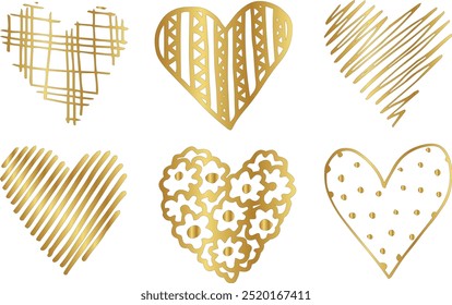 Doodle of heart for valentine's day. Sketch of red heart icon symbol graphic set. Hand drawn heart element vector, Set of red hearts in different pose. Collection of heart with different style.