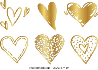 Doodle of heart for valentine's day. Sketch of red heart icon symbol graphic set. Hand drawn heart element vector, Set of red hearts in different pose. Collection of heart with different style.