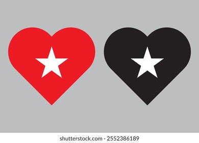 Doodle of heart for valentine's day. Sketch of red heart icon symbol graphic set. Hand drawn heart element vector