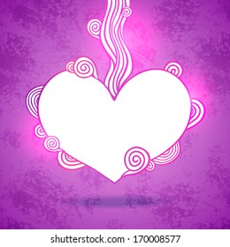 Doodle Heart for Valentine's day. Vector Illustration