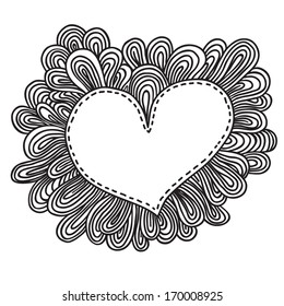 Doodle Heart for Valentine's day. Vector Illustration