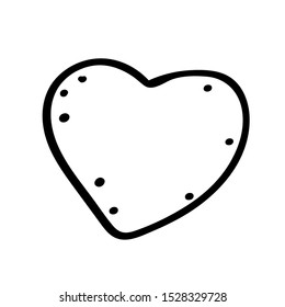 Doodle heart. Vector image of a heart - a symbol of love. Coloring page or book, antistress, hobby. - Vector. Vector illustration