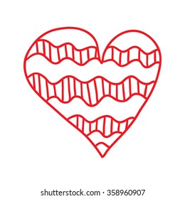 Doodle heart. Vector romantic illustration. Happy Valentine's Day!