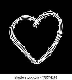 doodle hearth icon. hand drawn. valentine's day