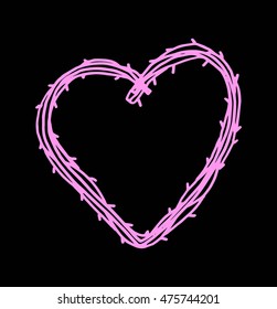 doodle hearth icon. hand drawn. valentine's day