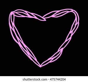 doodle hearth icon. hand drawn. valentine's day