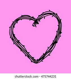 doodle hearth icon. hand drawn. valentine's day
