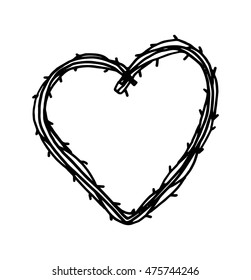 doodle hearth icon. hand drawn. valentine's day