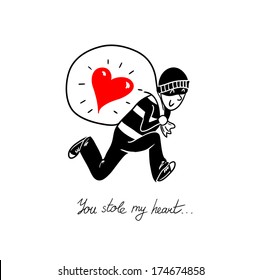 Doodle heart's burglar (boy).
