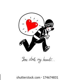 Doodle heart's burglar (girl).