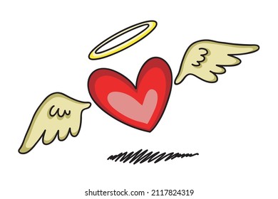 Doodle Hearts, a collection of colored, hand drawn love hearts. Vector illustration.