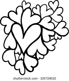 Doodle hearts element.