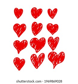 
Doodle hearts, hand drawn love heart collection.vector