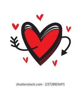 Doodle Hearts, hand drawn love hearts. Vector illustration.