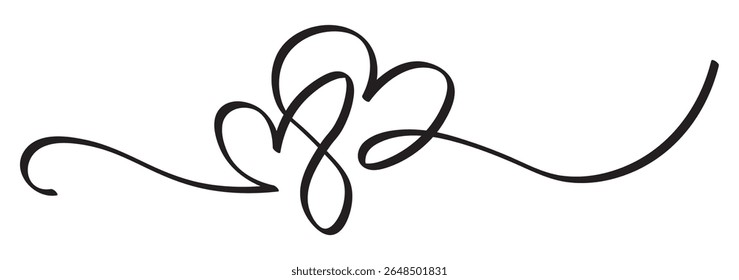 Corazones de Doodle en el set. estilo dibujado a mano. símbolo de amor. Ilustración vectorial