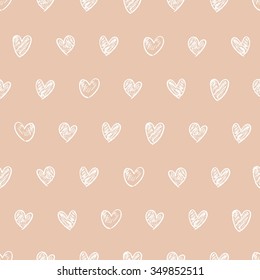 Doodle hearts - seamless background
