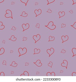 Doodle hearts seamless pattern. Can be used for wallpaper, pattern fills, web page background,surface textures