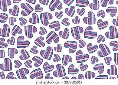 Doodle-Herzen in nahtlosem Muster für Valentinstag-Hintergrund