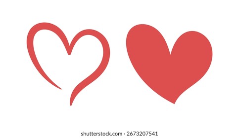 Corazones Doodle Fijan El Vector Sobre Fondo Blanco