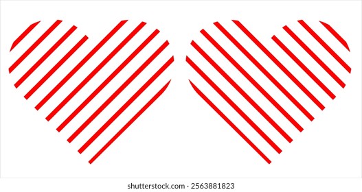 Doodle hearts sketch set. Various different hand drawn heart icon love collection isolated on white background. Red heart symbol for Valentines Day. Vector illustrator. EPS 10 22