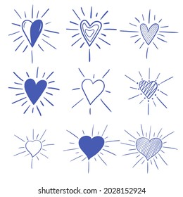 Doodle hearts. Vector hand-drawn illustration of a heart. Sketch. 
