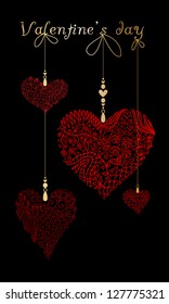 Doodle hearts-baubles.