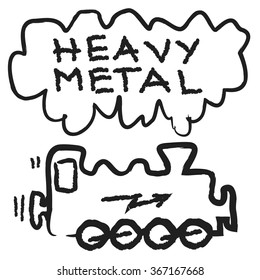 doodle heavy metal, vector illustration icon